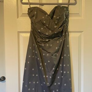 H&M Strapless Dress in Gray with White Accents